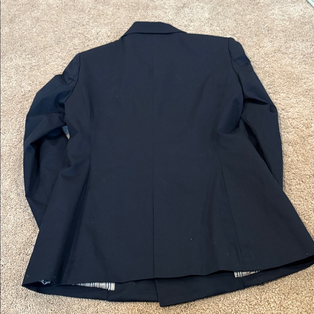 Burberry Blue Label Navy Double Breasted Blazer Gold Buttons Size 38 Lyocell - Picture 6 of 15